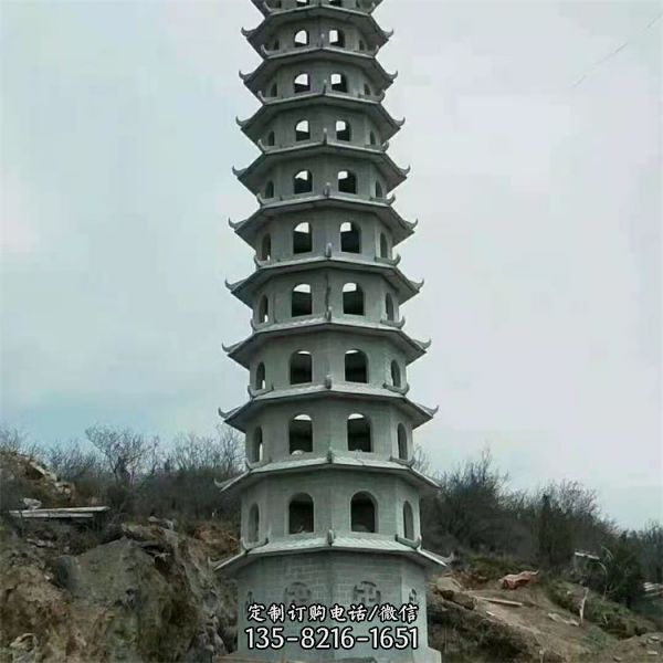 寺廟仿古青石佛塔雕塑 （4）