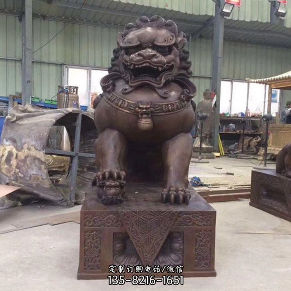 鎮宅辟邪仿古銅獅子雕塑廣場酒店門口擺件（3）