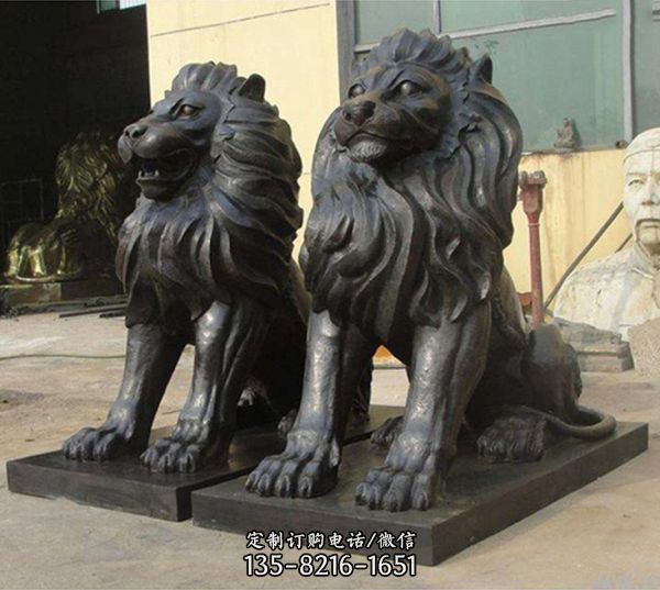 鎮宅辟邪仿古銅獅子雕塑廣場酒店門口擺件（4）