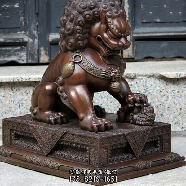 鎮宅辟邪仿古銅獅子雕塑廣場酒店門口擺件（5）