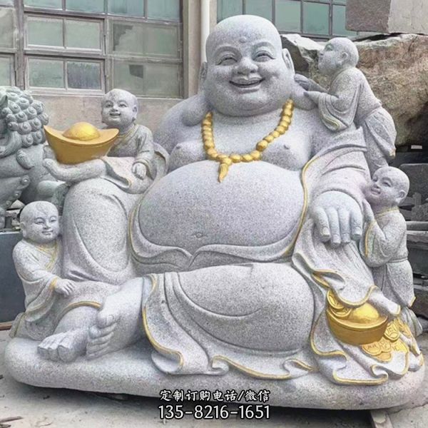 大型大理石景區(qū)寺廟彌勒佛雕塑擺件