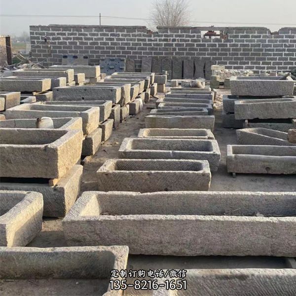  民間庭院布景老石器 仿古魚缸老石槽造景擺件（5）