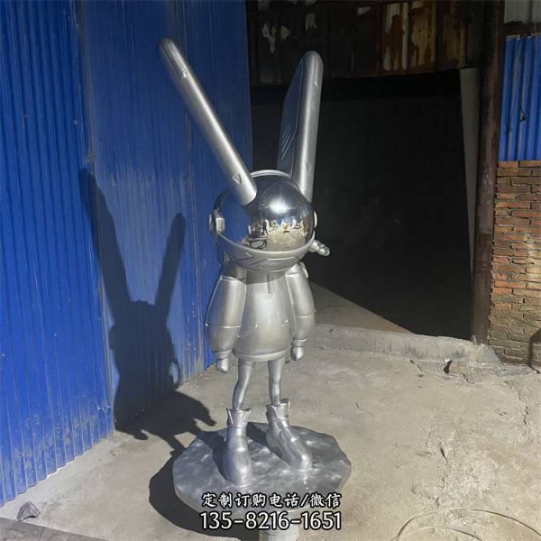 展覽館擺放玻璃鋼機(jī)器人卡通雕塑