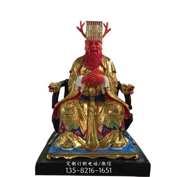 玻璃鋼彩繪寺廟供奉神佛龍王雕塑（3）