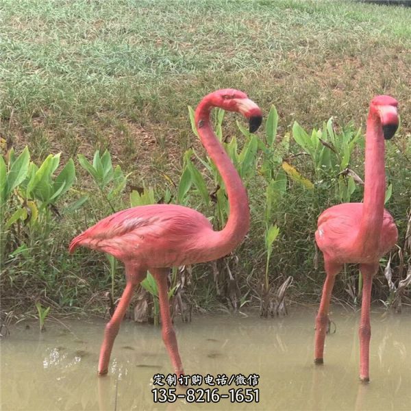 玻璃彩繪園林景觀仿真火烈鳥