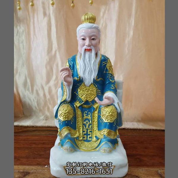 道觀供奉太上老君太白金星彩繪玻璃鋼佛像雕塑（5）