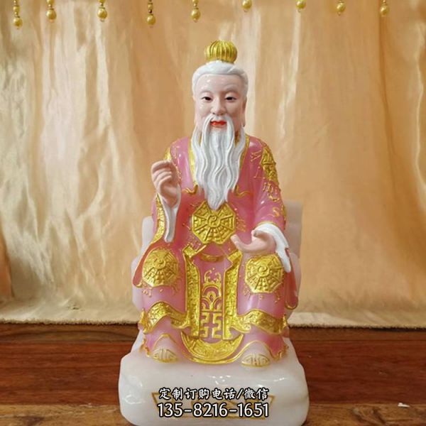 道觀供奉太上老君太白金星彩繪玻璃鋼佛像雕塑（4）