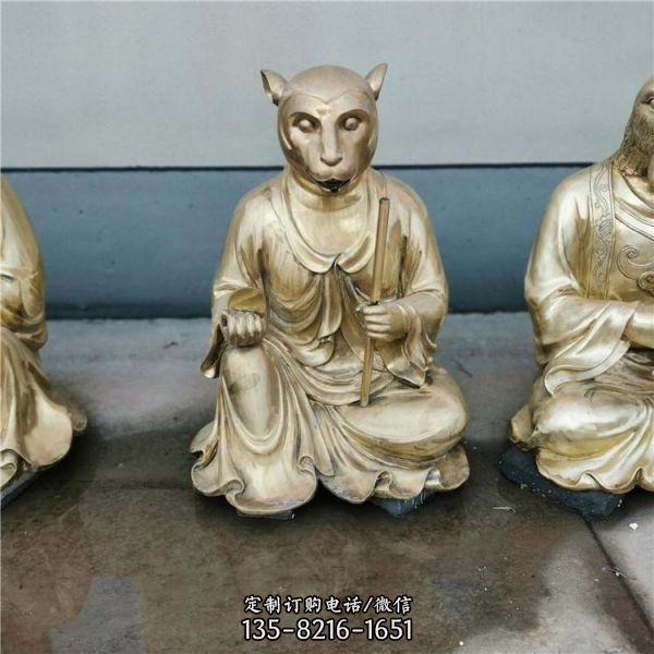 景區(qū)不銹鋼人身獸面 十二生肖雕塑（3）