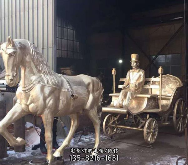 歐式玻璃鋼仿銅戶外創意馬雕塑（1）