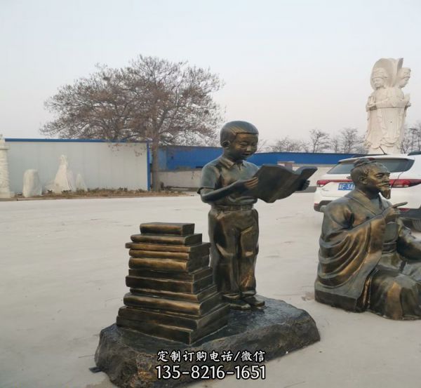 廣場景觀玻璃鋼仿銅童趣人物雕塑（2）