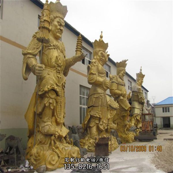 寺廟純銅漆金佛像四大天王雕塑（1）