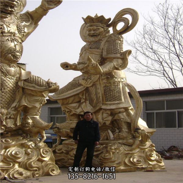 寺廟純銅漆金佛像四大天王雕塑（2）