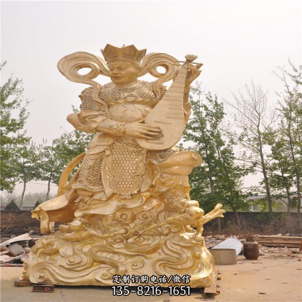 寺廟純銅漆金佛像四大天王雕塑（3）