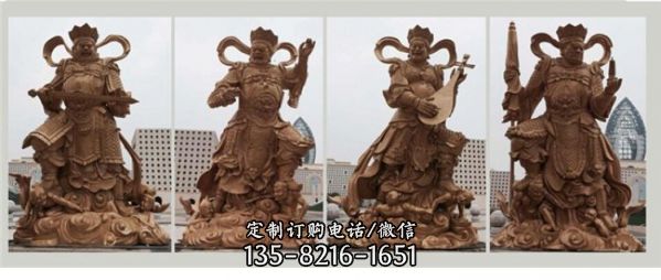 大型2米四大天王銅雕刻寺院供奉神像雕塑（2）