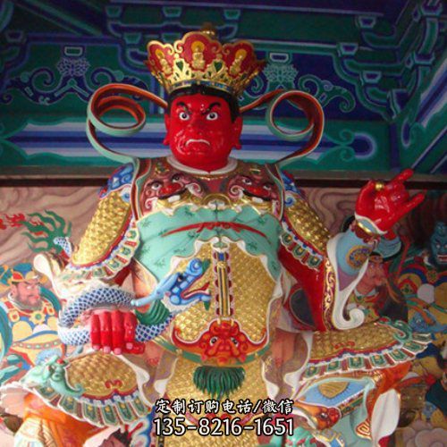 大型2米四大天王銅雕刻寺院供奉神像雕塑（4）