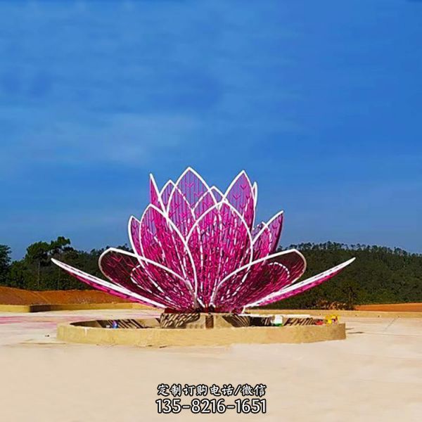 戶外廣場(chǎng)不銹鋼創(chuàng)意景觀蓮花雕塑