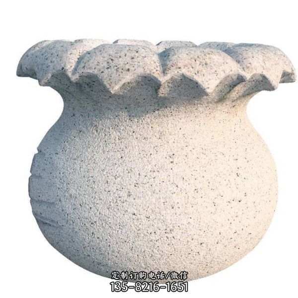歐式大理石石雕花盆花缽雕塑（1）