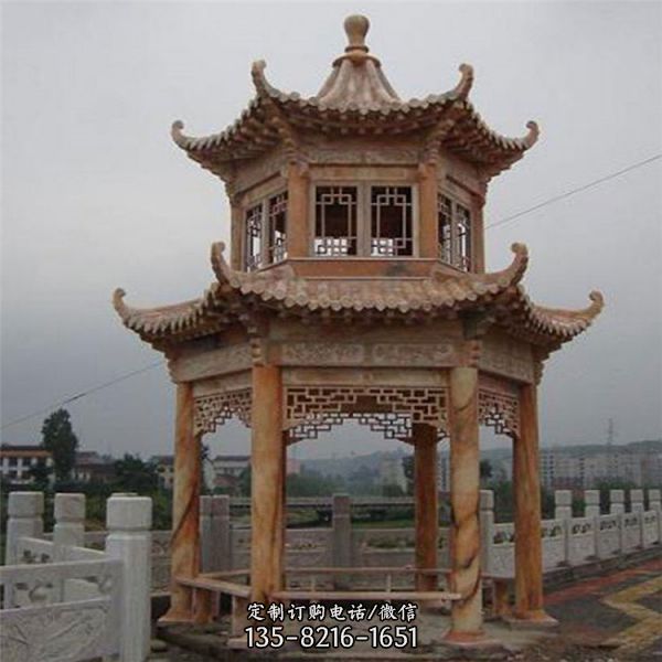  公園古建休閑石雕亭子雕塑（5）