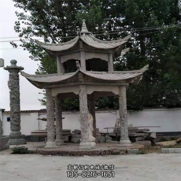  公園古建休閑石雕亭子雕塑（4）