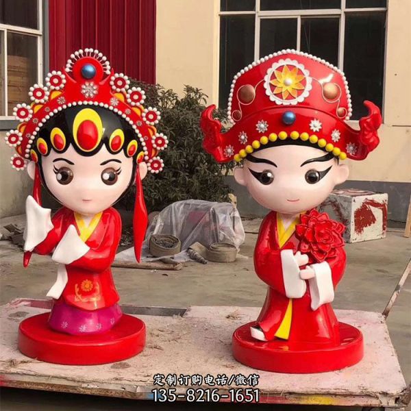 公園廣場創(chuàng)意少數(shù)民俗卡通人物雕塑（5）