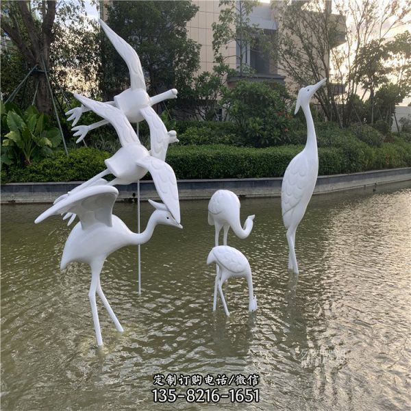 戶外公園抽象不銹鋼景觀動物植物雕塑（2）