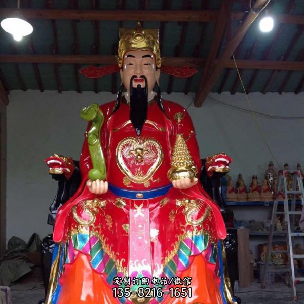 寺廟三清祖師玻璃鋼彩繪漆金雕塑（3）