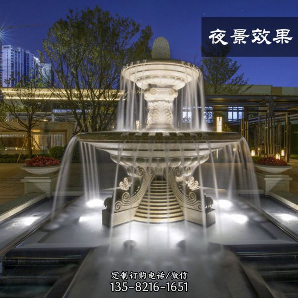 廣場別墅裝飾石雕歐式噴泉流水景觀雕塑（5）