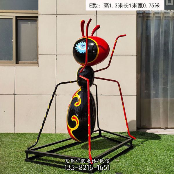 園林綠化城市景觀定制不銹鋼抽象彩繪螞蟻雕塑（4）