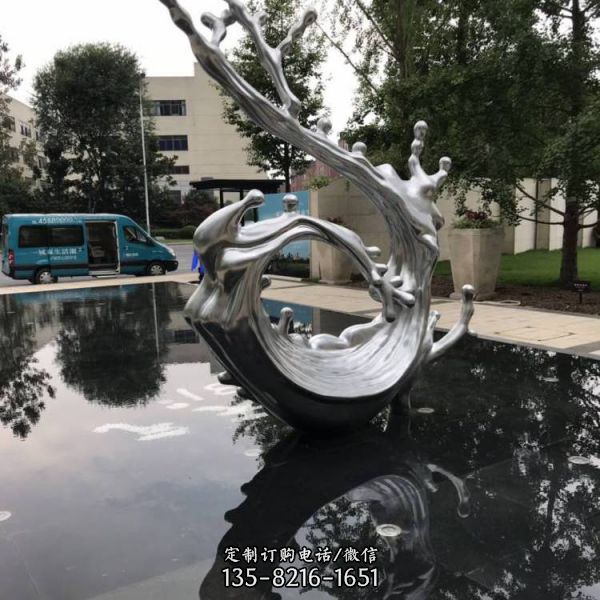 廣場(chǎng)噴泉水景不銹鋼海浪