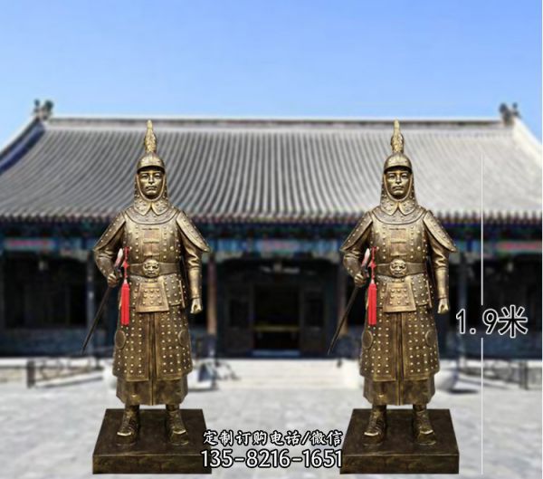 廣場玻璃鋼蒙古將士武士人物雕塑像（2）