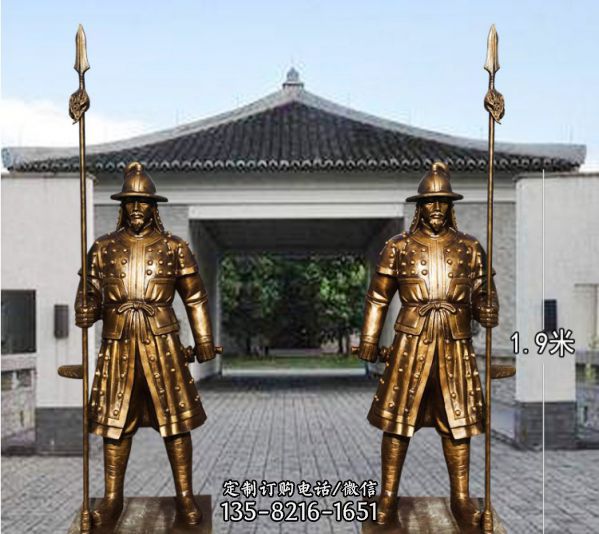 廣場玻璃鋼蒙古將士武士人物雕塑像（1）