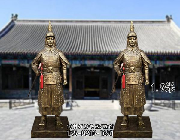 廣場玻璃鋼蒙古將士武士人物雕塑像（3）