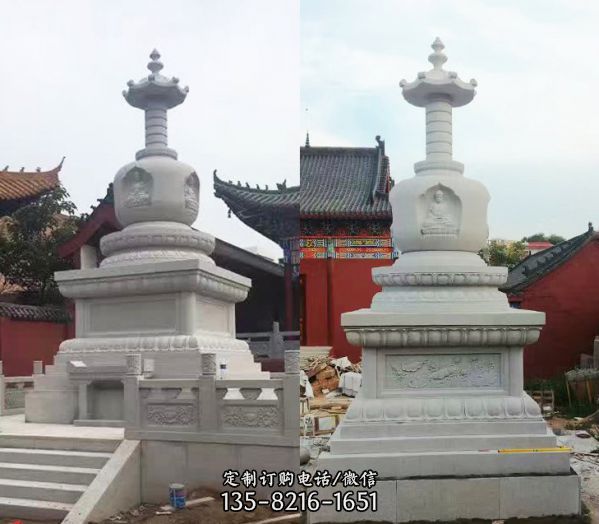 寺廟大理石石雕戶外園林景觀舍利塔雕塑（2）