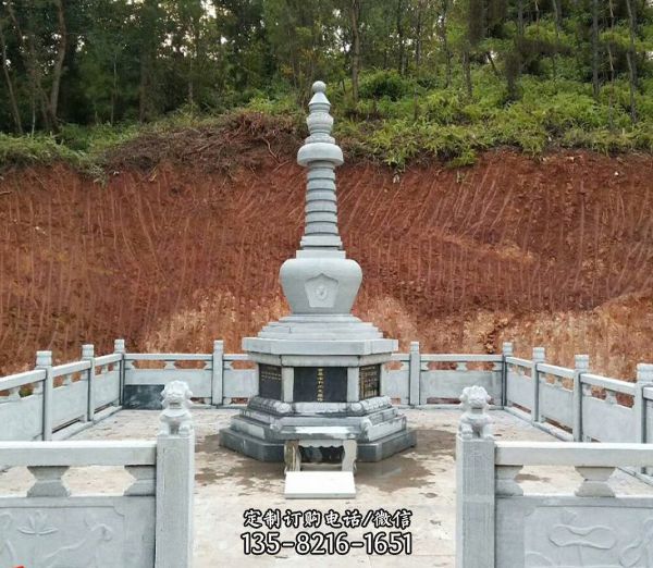 寺廟大理石石雕戶外園林景觀舍利塔雕塑（1）