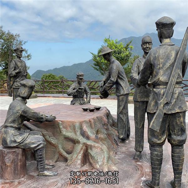 玻璃鋼雕塑主題歷史人像紅軍戰士雕塑