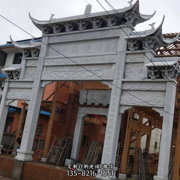 大理石戶外園林景觀牌坊