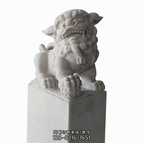庭院裝飾工藝品擺件漢白玉拴馬柱雕塑（5）