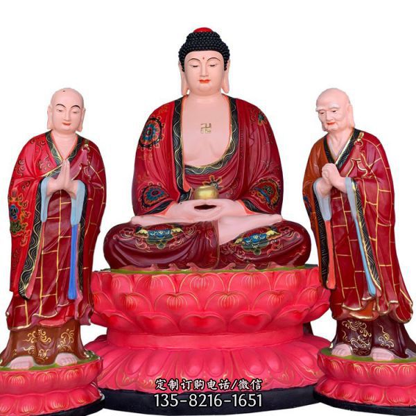 寺院玻璃鋼彩繪金剛坐臺(tái)釋迦摩尼大型佛像（3）