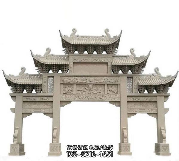 美麗鄉村門樓石雕牌坊雕塑（2）