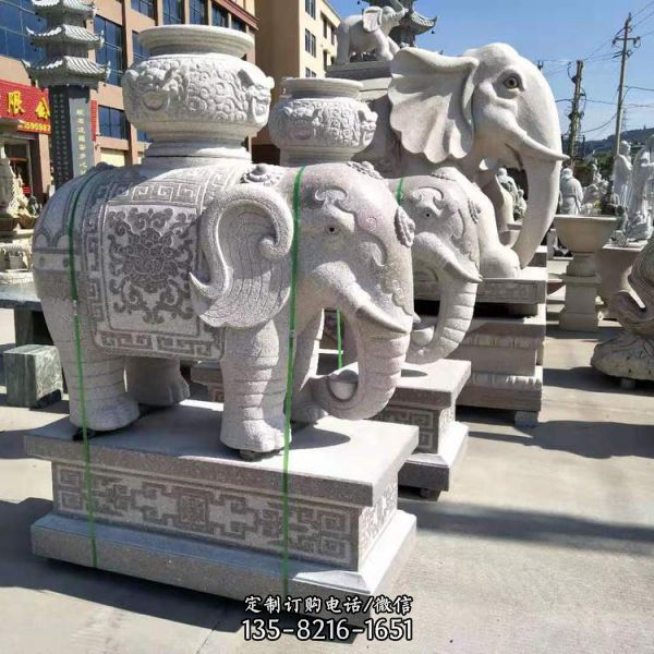 庭院飯店門(mén)口大型招財(cái)大象雕塑