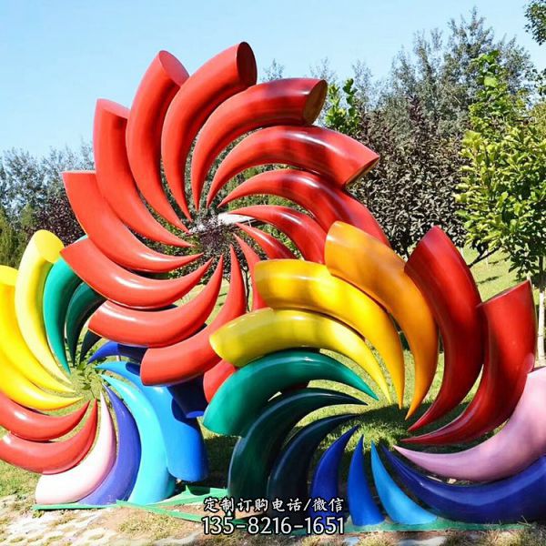 彩虹花玻璃鋼公園裝飾景觀雕塑