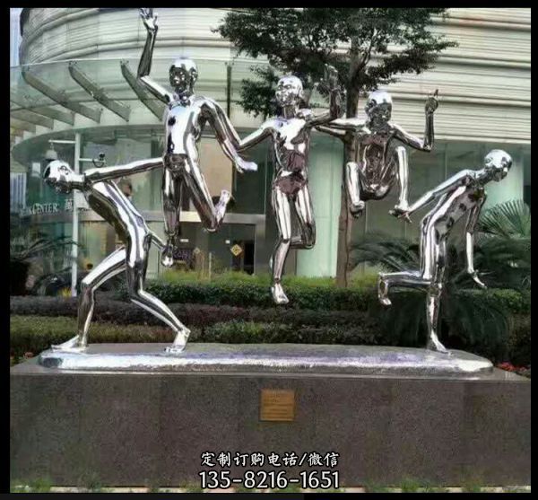 校園景觀不銹鋼抽象天使人物雕塑 （4）