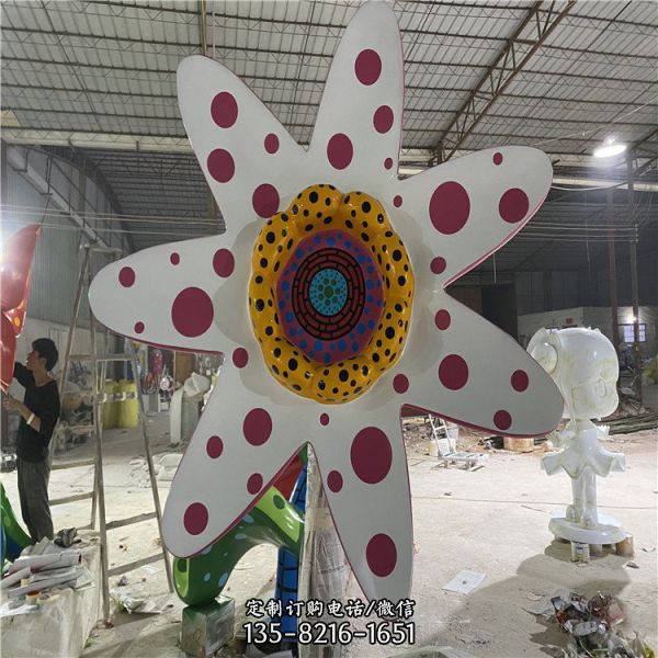 玻璃鋼彩繪花朵植物雕塑幼兒園卡通太陽花雕塑（1）