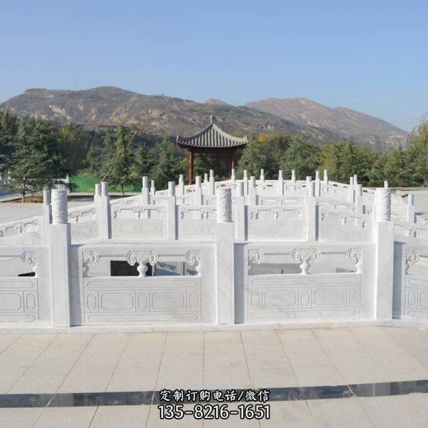 公園戶外景區大型大理石石雕欄桿欄板雕塑（4）