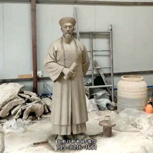 玻璃鋼仿銅城市街道林則徐雕塑（1）