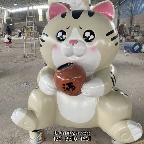 玻璃鋼彩繪酒店創意卡通動物雕塑（4）
