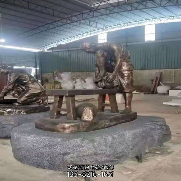街道創(chuàng)意玻璃鋼民俗小品人物雕塑 （1）