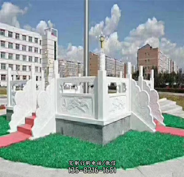 校園大理石石雕旗臺雕塑（2）
