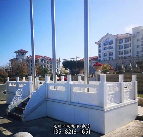 校園大理石石雕旗臺雕塑（5）