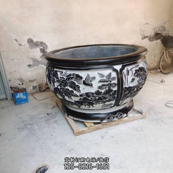 青石仿古流水組合魚(yú)缸庭院室外裝飾擺件  （4）